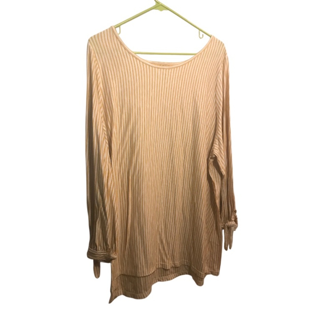 Max Studio Mustard Striped Top Size 3X